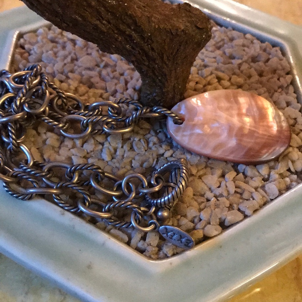 Vintage 925 EXEX mop necklace - Picture 2 of 6